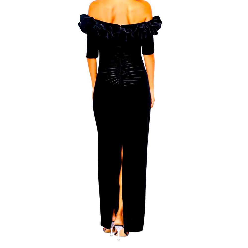 Xscape: Strapless Velvet Ruffled Gown - Picture 2 of 3